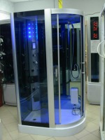 Hydromasážny box s nízkou vaničkou 120 x 85 cm + SAUNA+OZÓNOVÁ DEZINFEKCIA+DOTYKOVÝ OVLÁDACÍ PANEL
